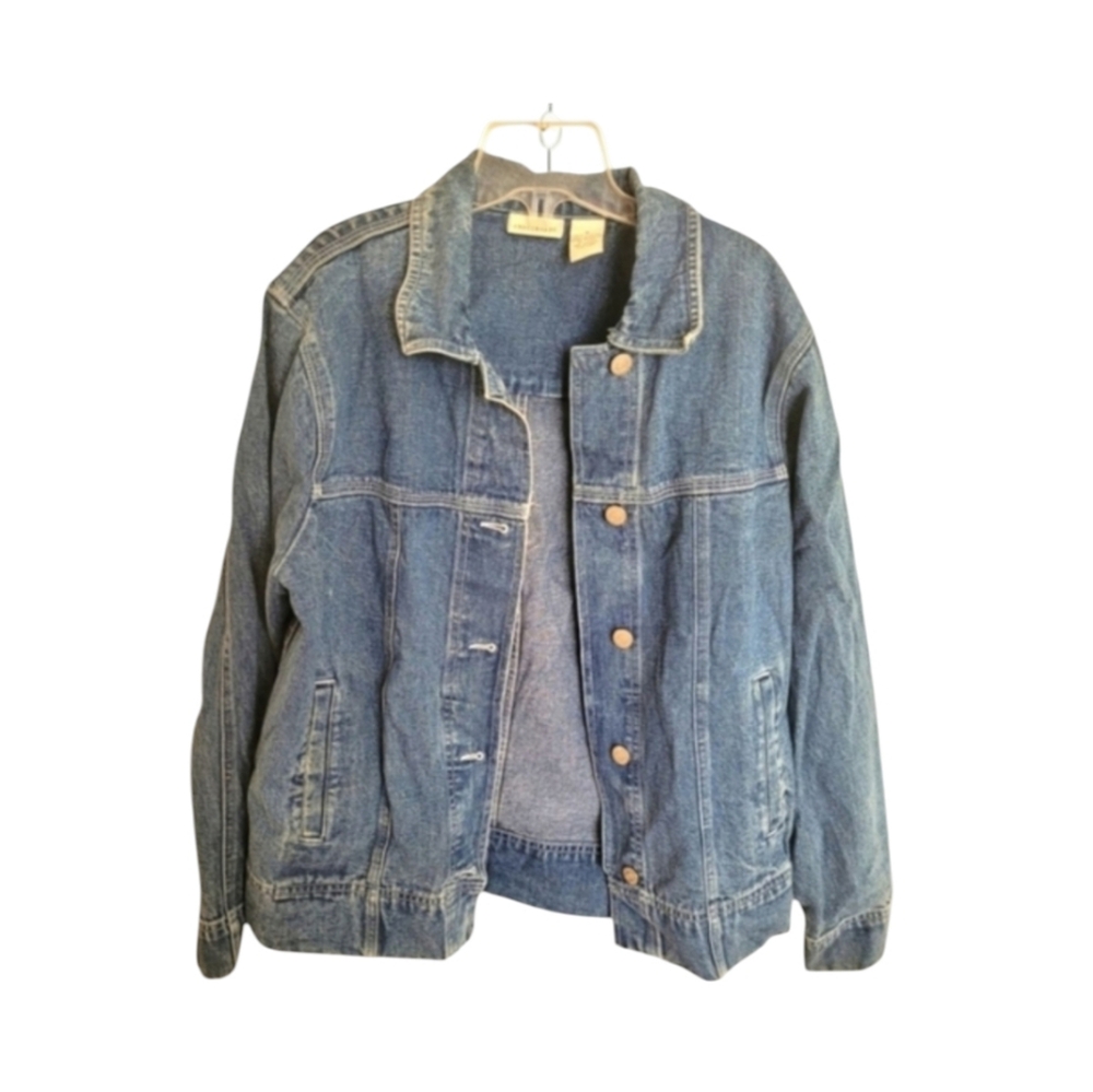 Vintage Crossroads 100% Cotton Long Sleeve Denim Jean Jacket Size Small